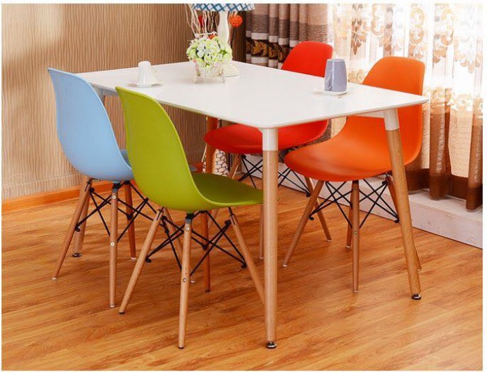 Bộ bàn ăn 80 x 120cm – 4 ghế Eames